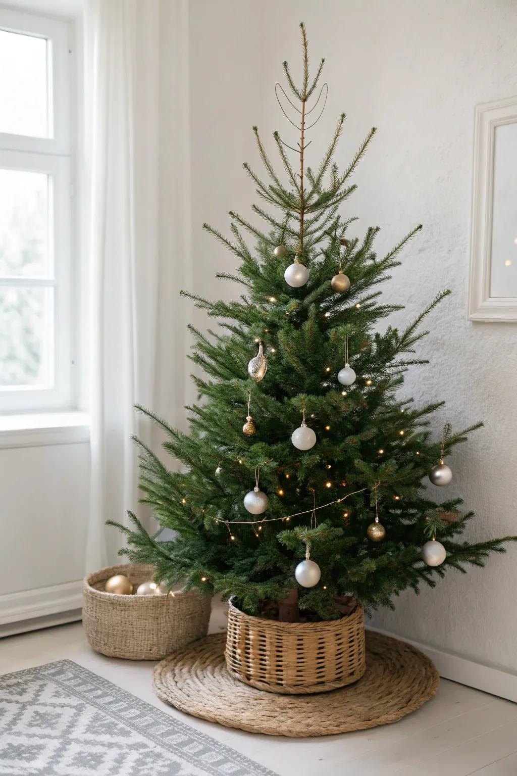 Embracing minimalism lets your tree's natural beauty shine.