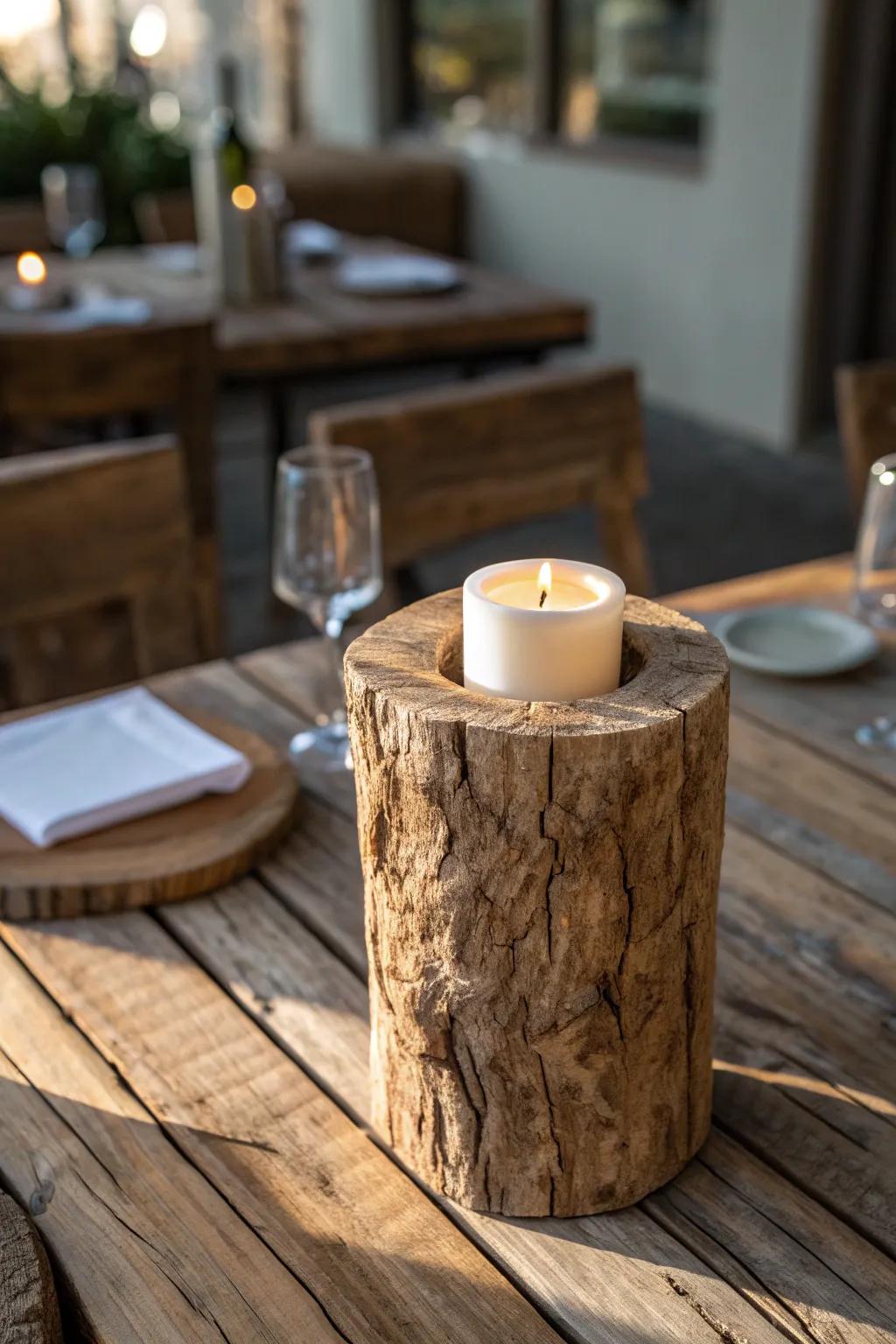 Illuminate your space with the timeless beauty of reclaimed wood candle holders.