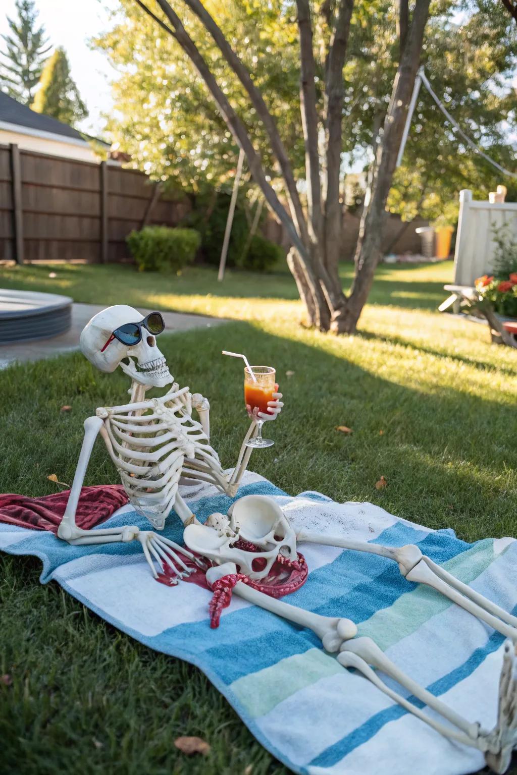 Skeleton Enjoying a Sunny Day