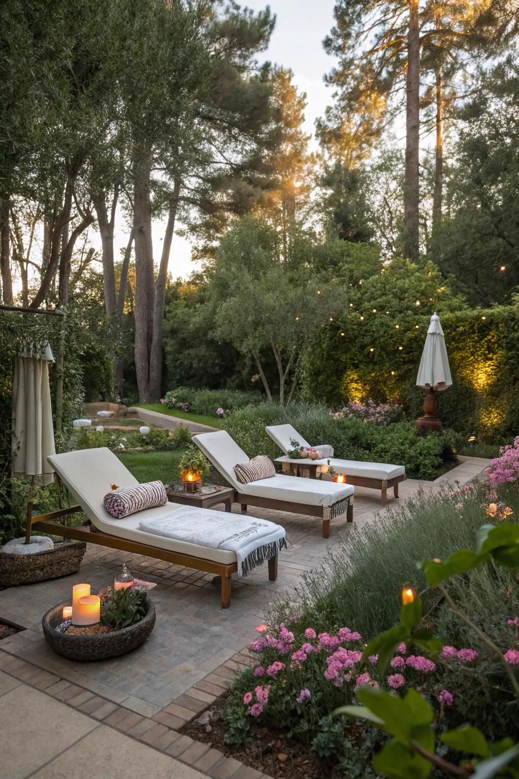 An outdoor spa day brings relaxation into nature.