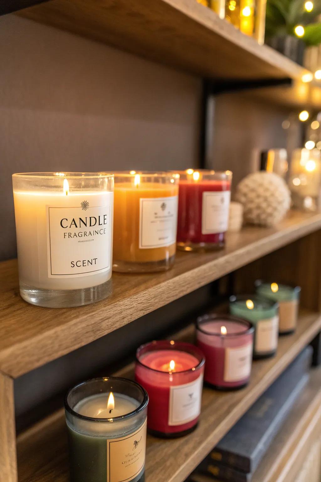 Set the mood with a delightful array of scented candles.