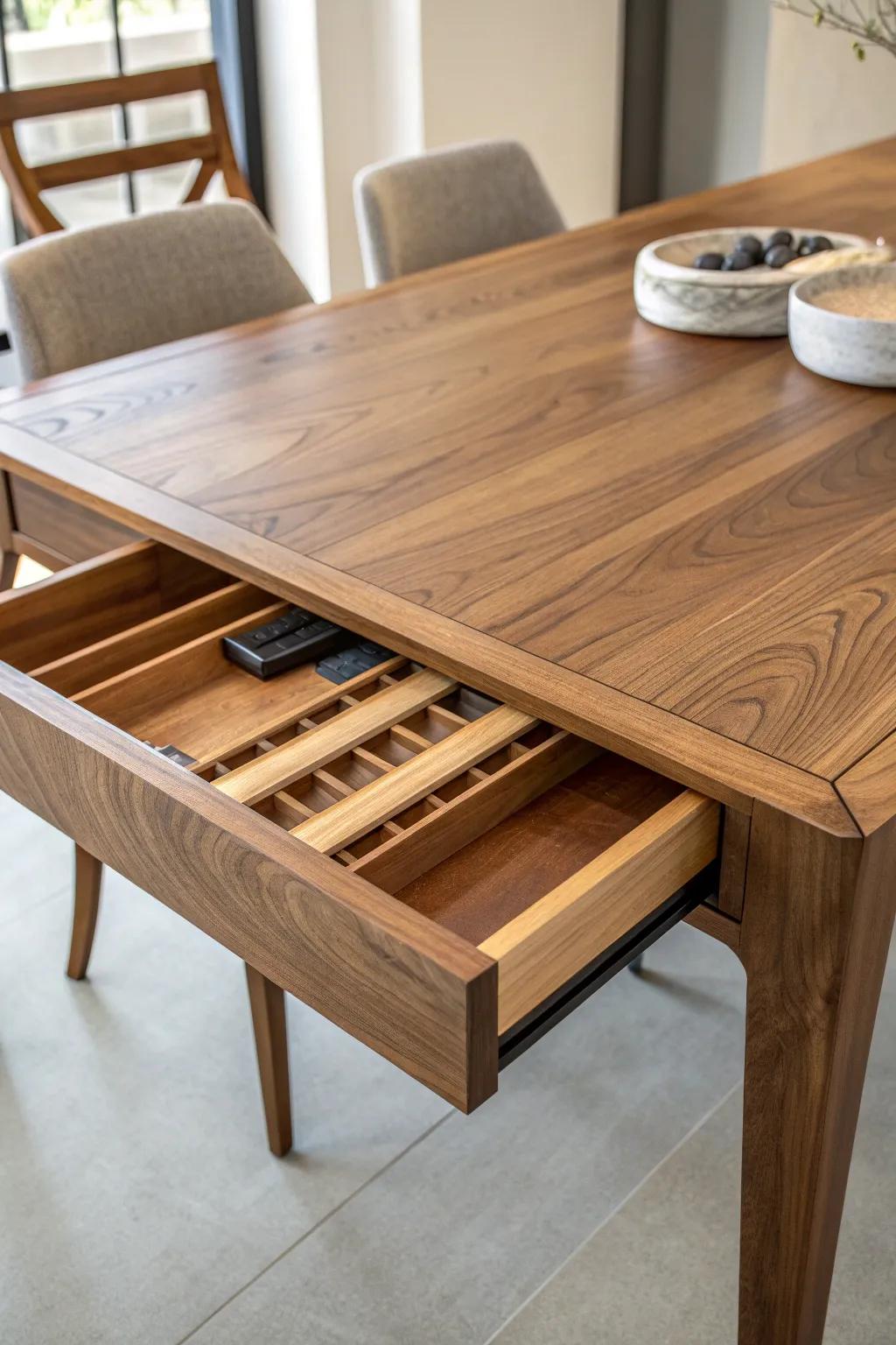 Discover the elegance of dual-purpose design with transformable tables that blend style and storage seamlessly.