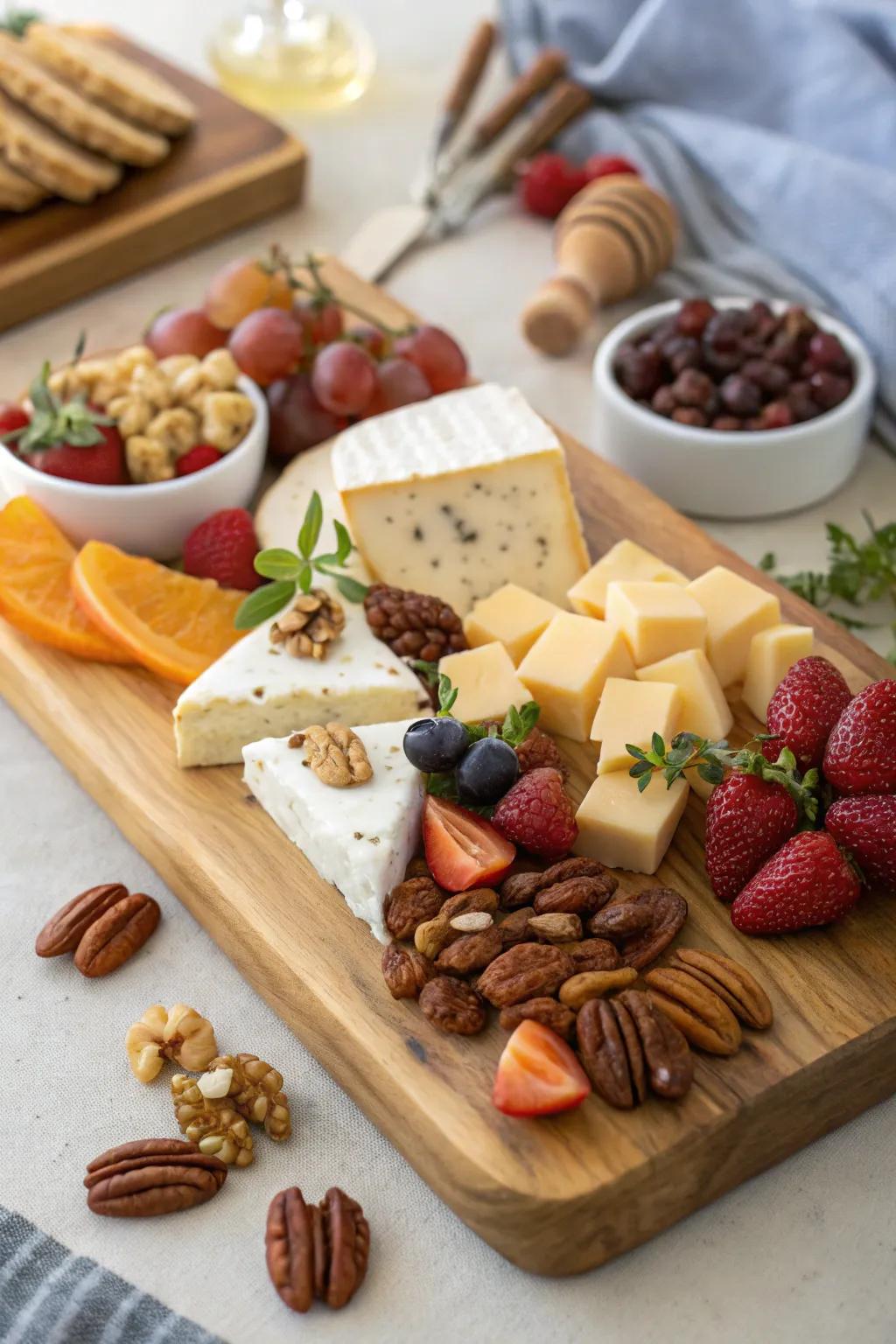 A gourmet cheese board set is perfect for entertaining or personal indulgence.