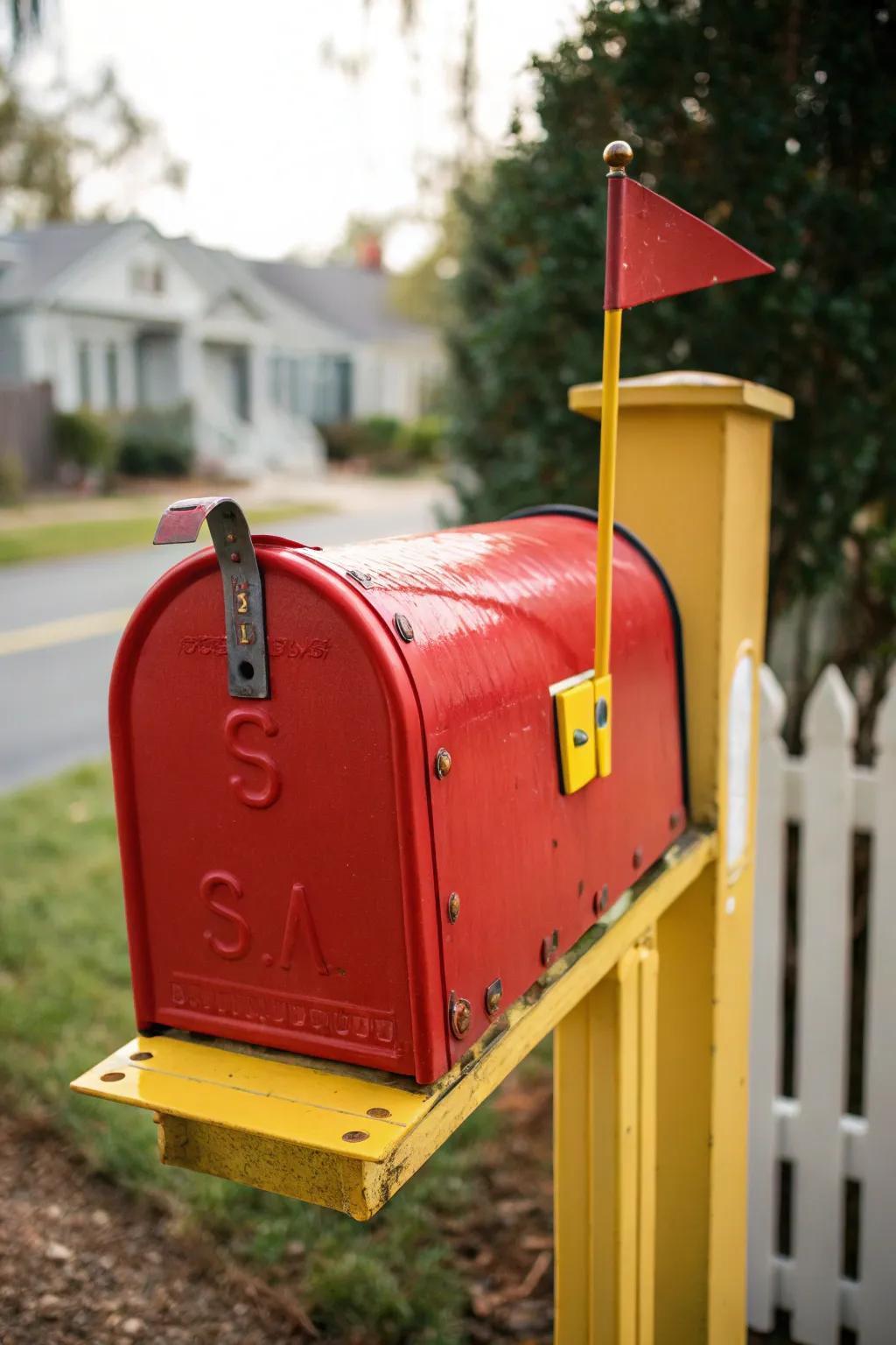 A nostalgic retro-style mailbox with vibrant colors.