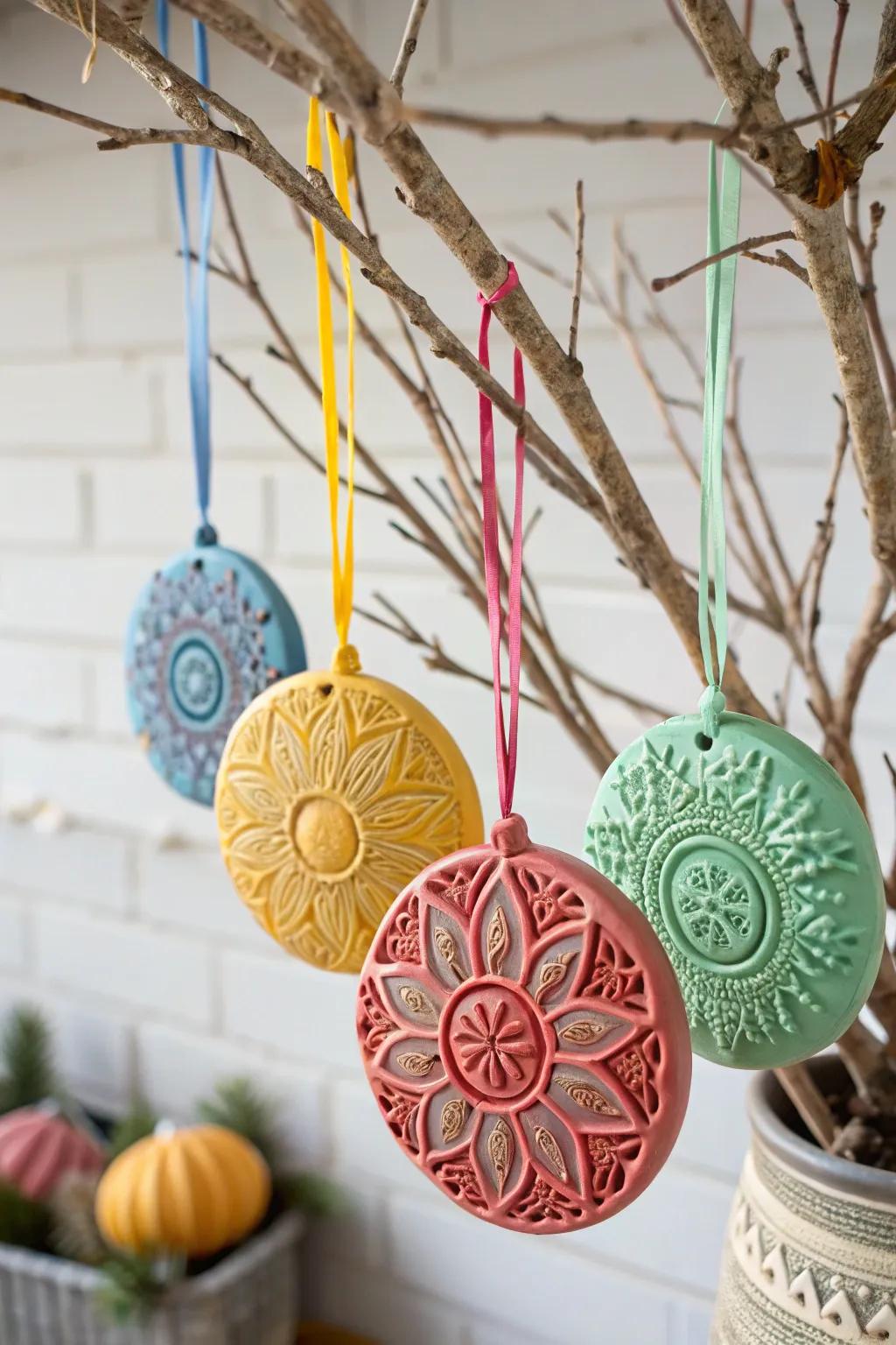 Bring festive cheer to your home with handcrafted air dry clay ornaments.