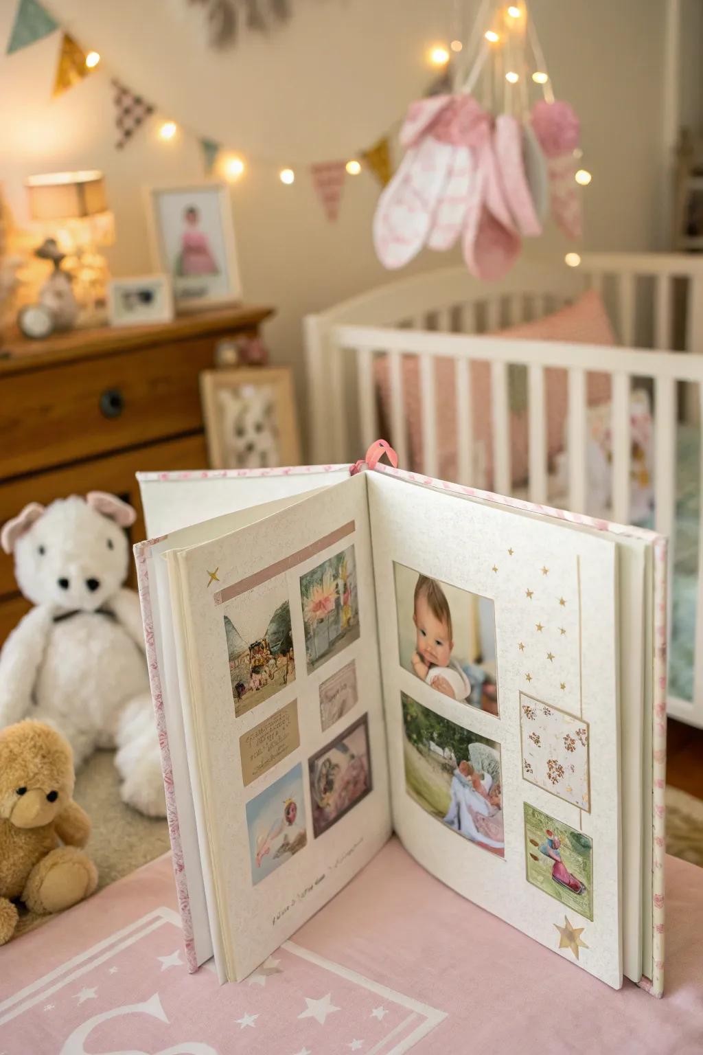 Capture precious moments with a personalized baby book.