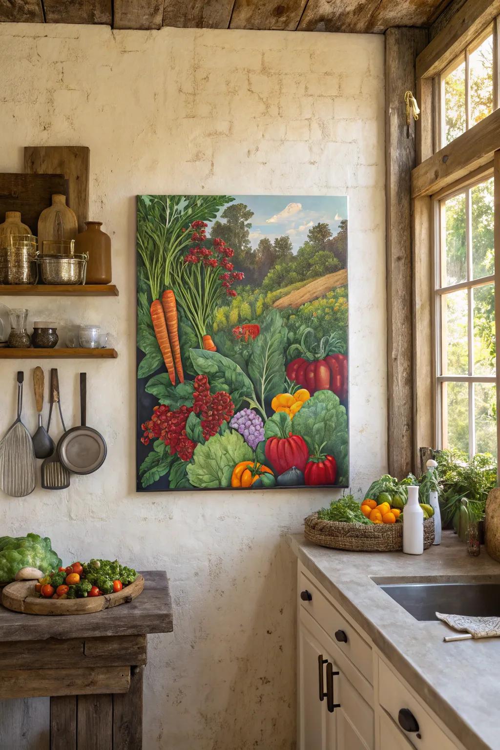 Vibrant vegetable gardens add a farm-to-table vibe.