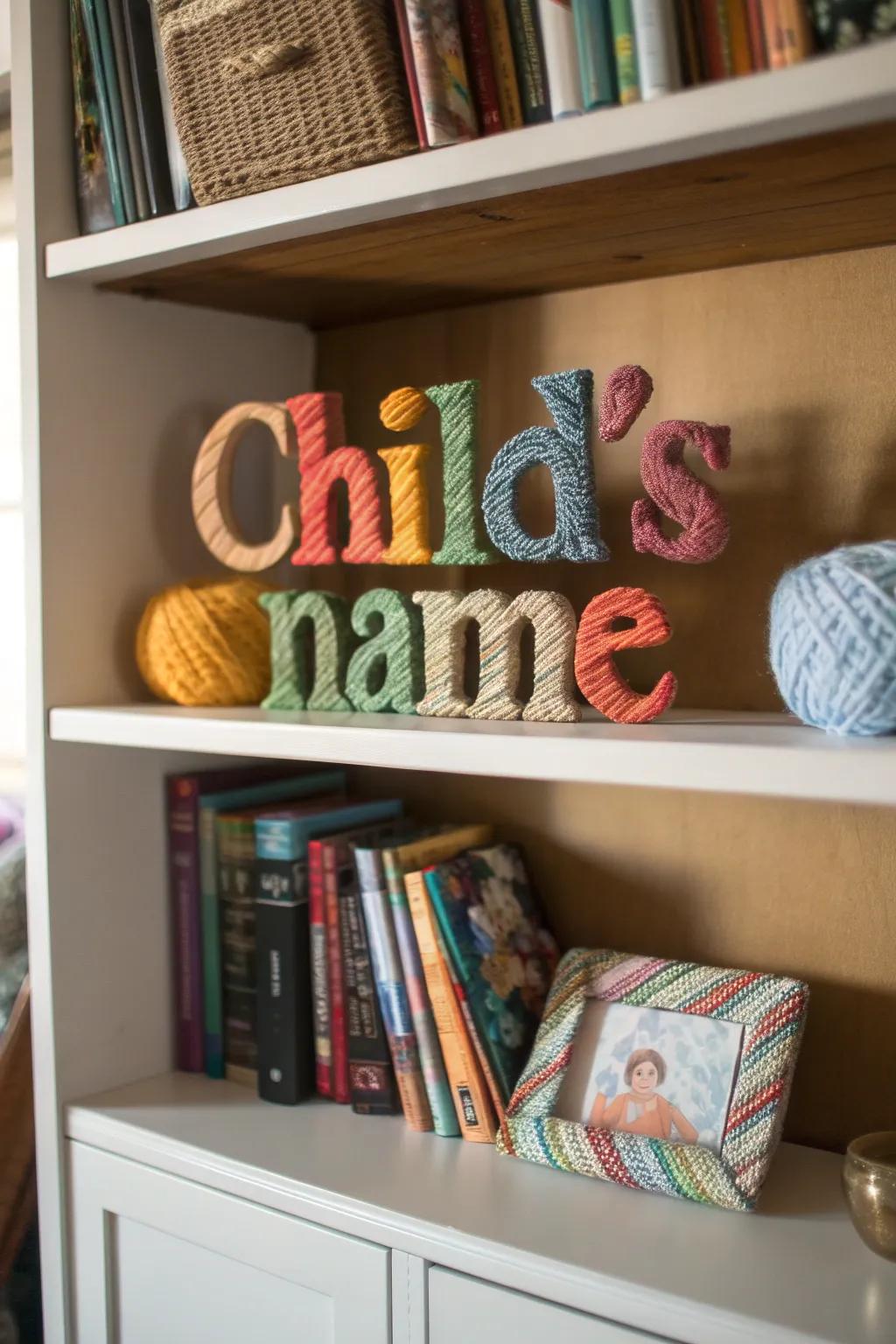 Personalize your space with yarn-wrapped letters.