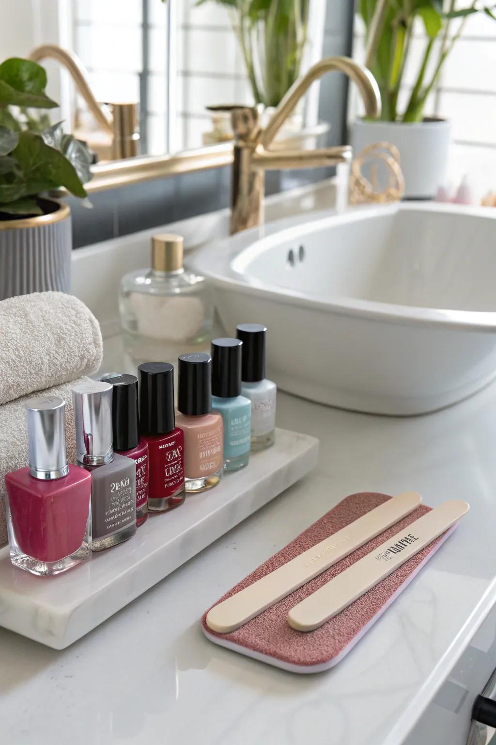 Nail care essentials for a pop of color.