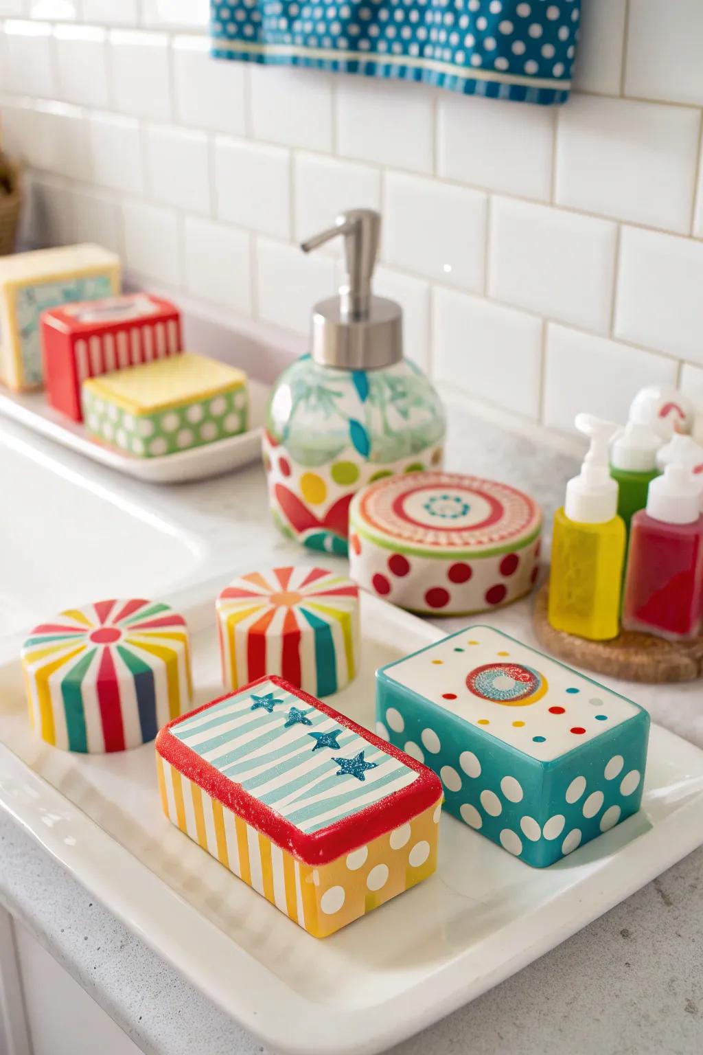 Carnival-themed soap bars for a fragrant party favor.