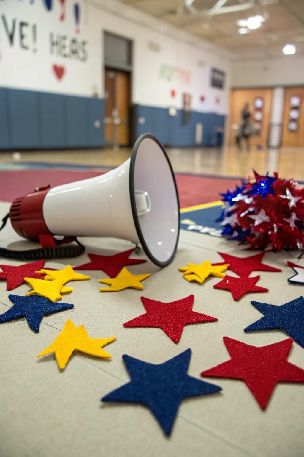 Felt cutouts are a fun and easy way to add texture and design to your megaphone.