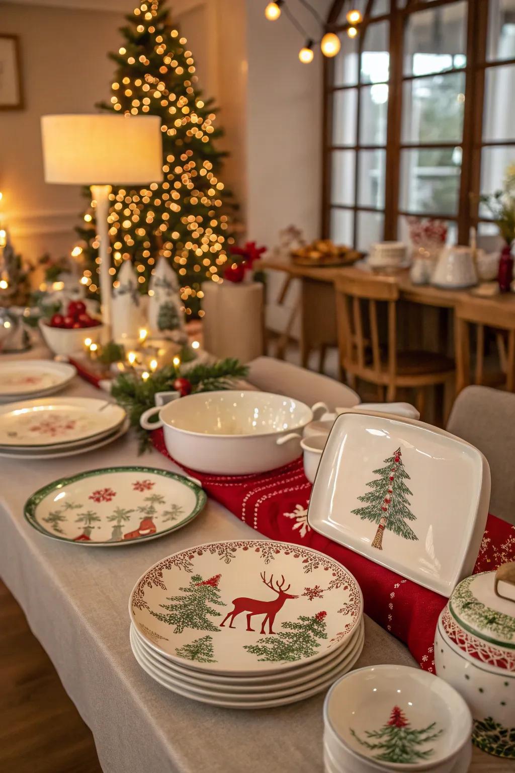 Themed serving dishes add charm and coherence to your buffet.