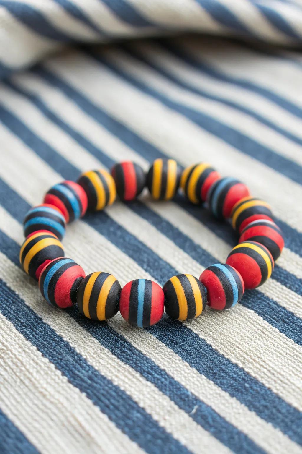 Bold stripes make a striking statement on your wrist.