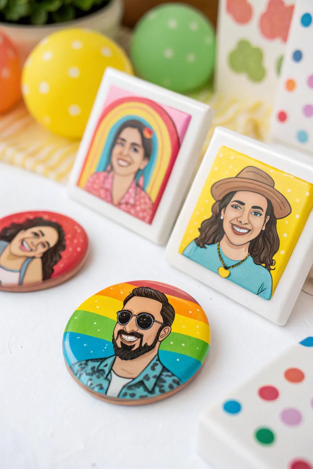 Celebrate loved ones with personalized portrait magnets that add a personal touch.