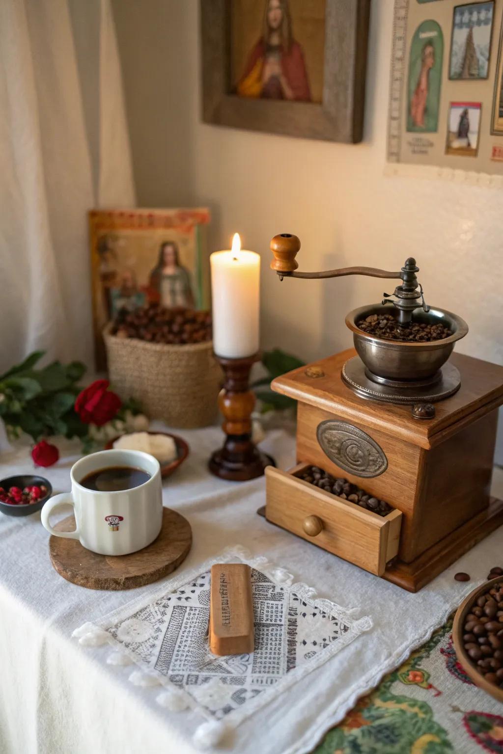 A coffee ritual altar, infusing daily coffee moments with mindfulness and intention.