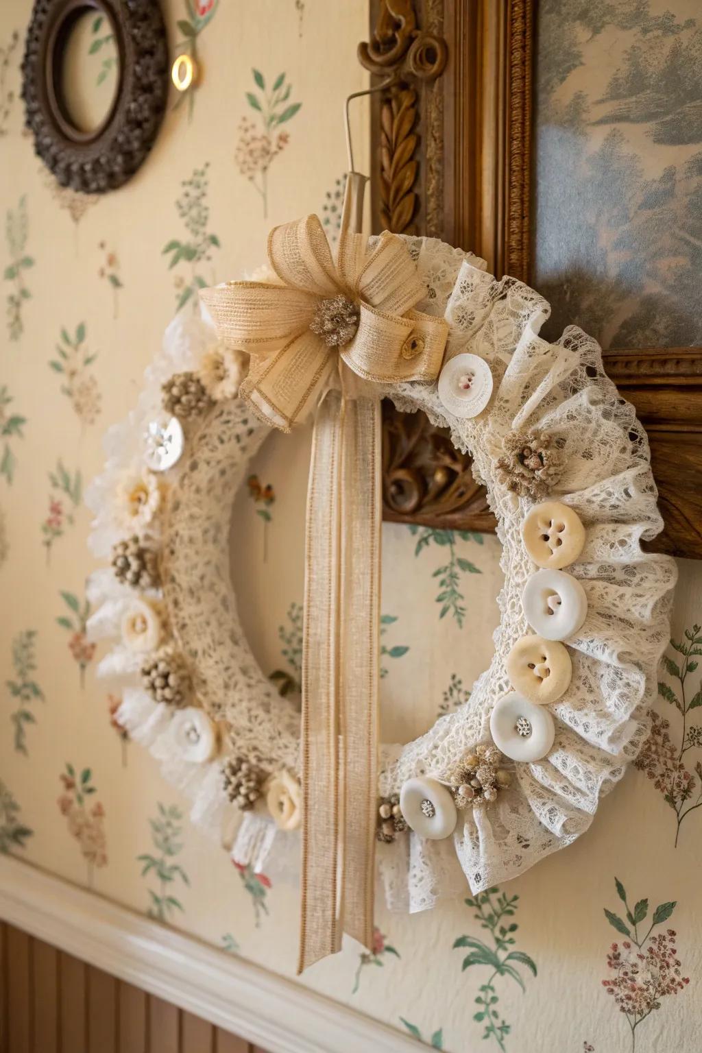 Nostalgic charm with a vintage-inspired wreath.