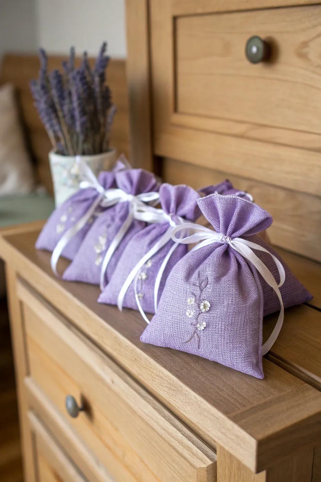 Lavender sachets for a calming and fresh scent.