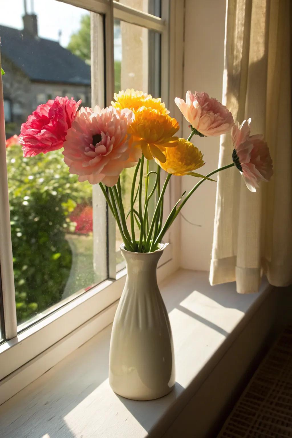 Scented paper flowers offer fragrance and beauty that lasts.