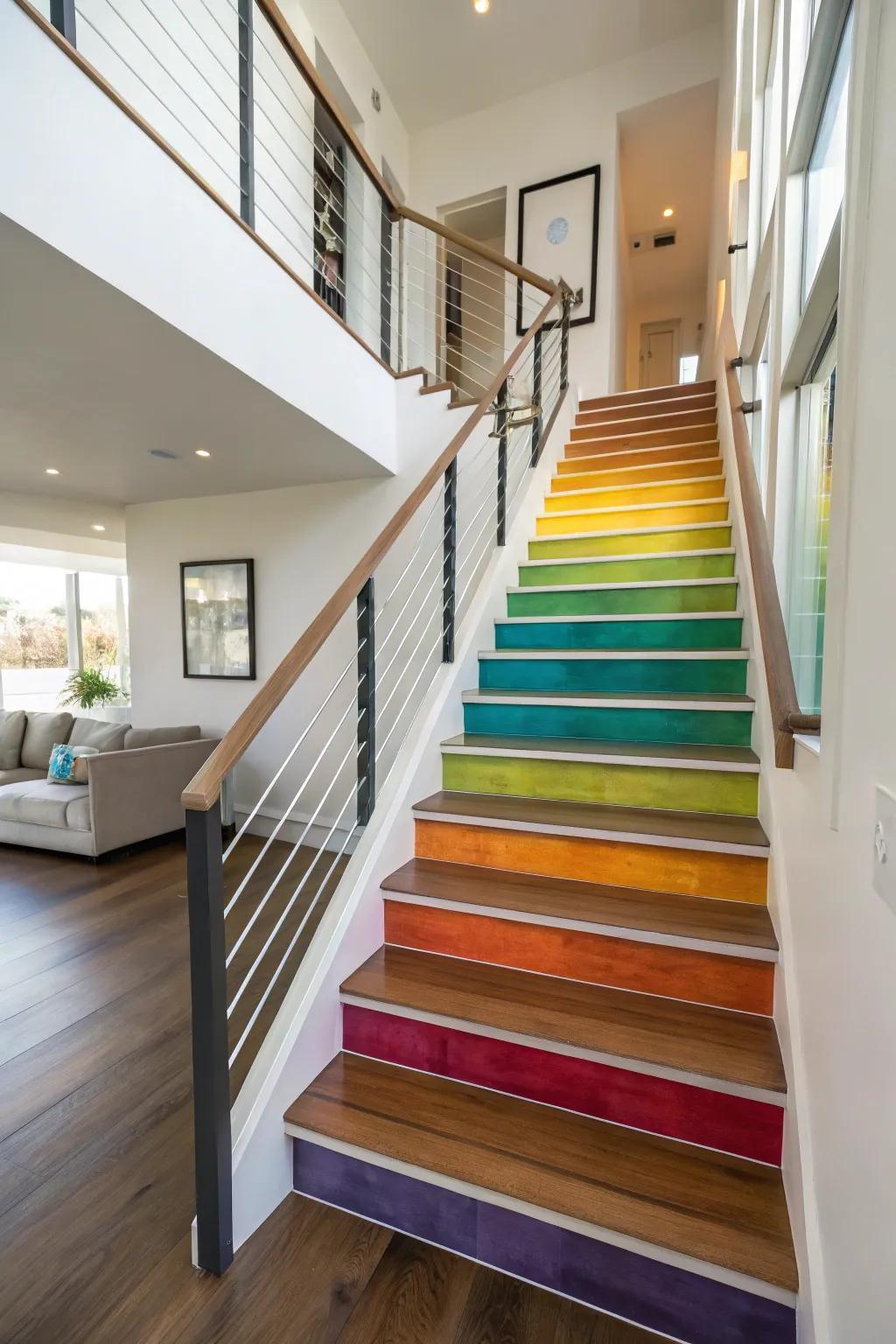 Epoxy inlay staircase, a surprising touch to elevate your home.