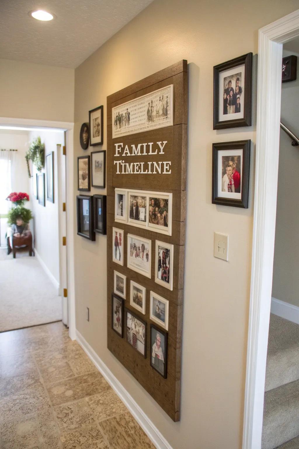 Reflect on cherished memories with a family timeline plaque.