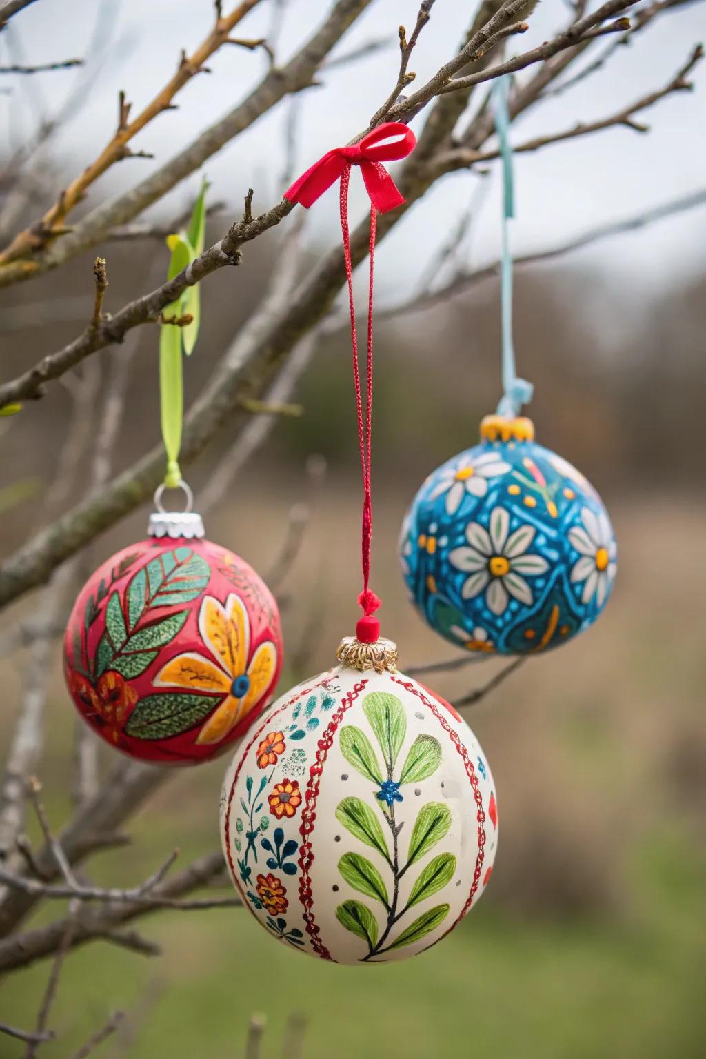 Ceramic ornaments serve as year-round reminders of family.