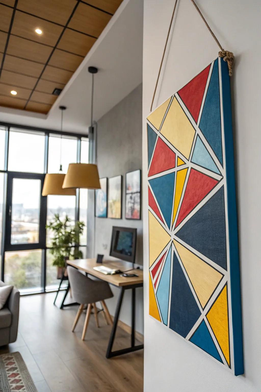 Enhance your dad's space with modern geometric canvas art.