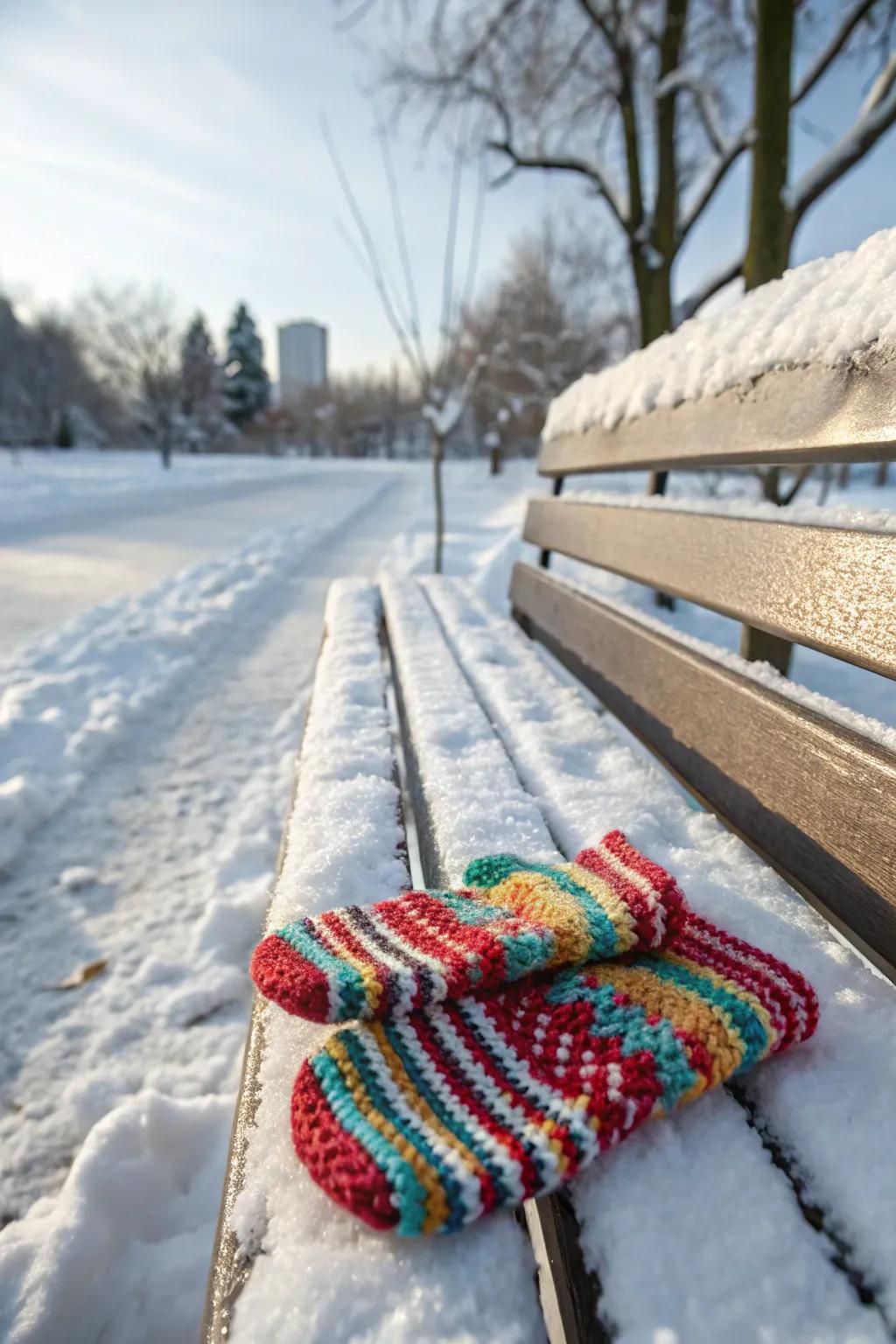 Warm and stylish crochet mittens for winter days.