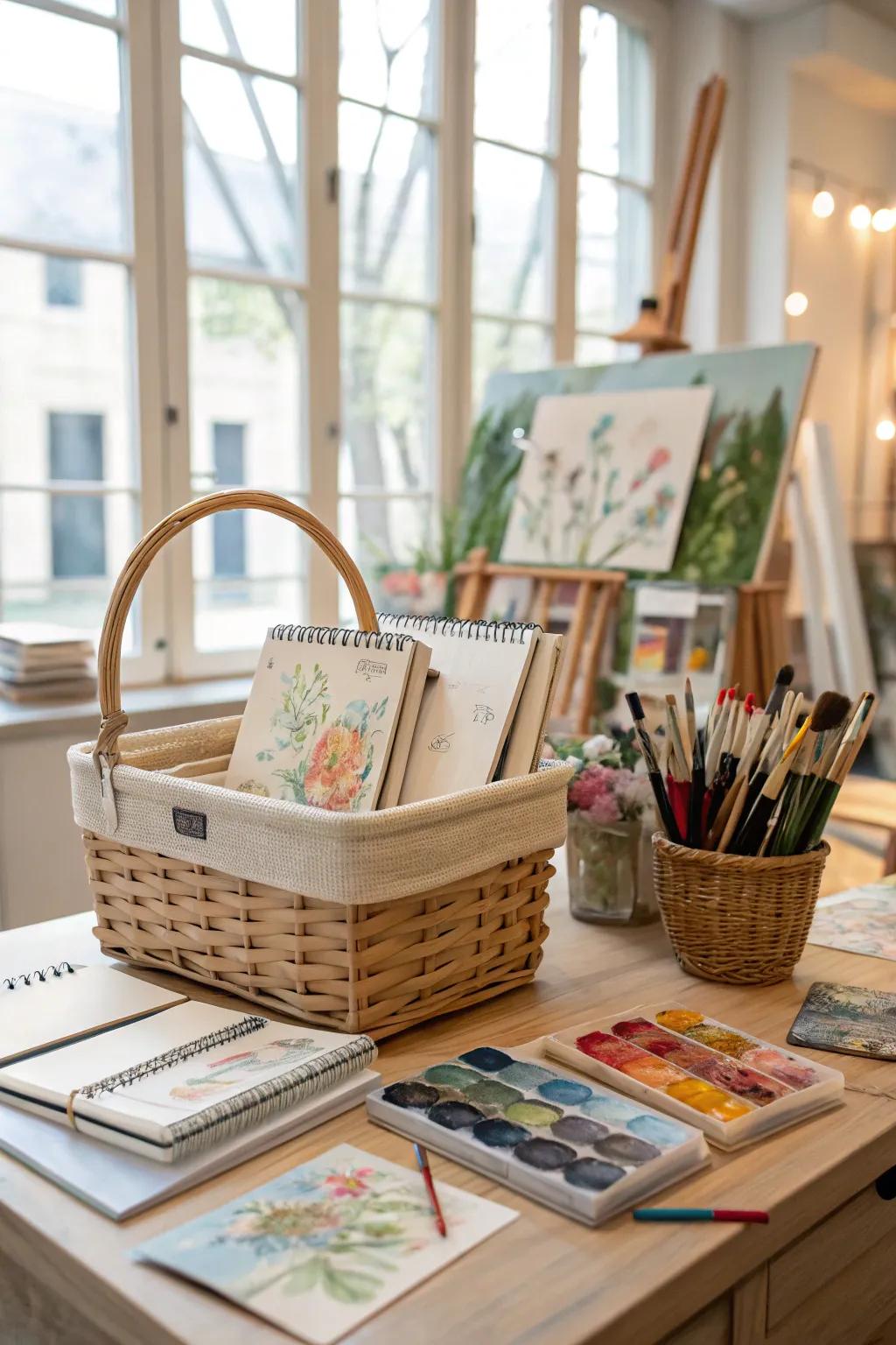 Inspire their art with an art lover's basket.