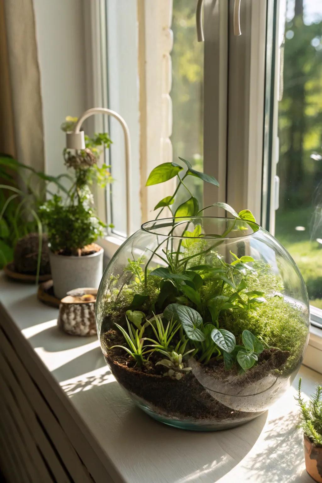 A DIY terrarium that brings nature indoors.