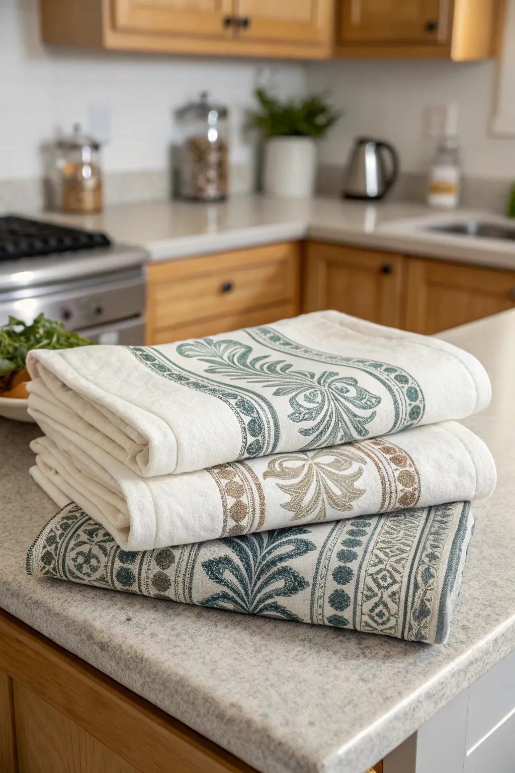 Handcrafted tea towels that combine beauty with utility.