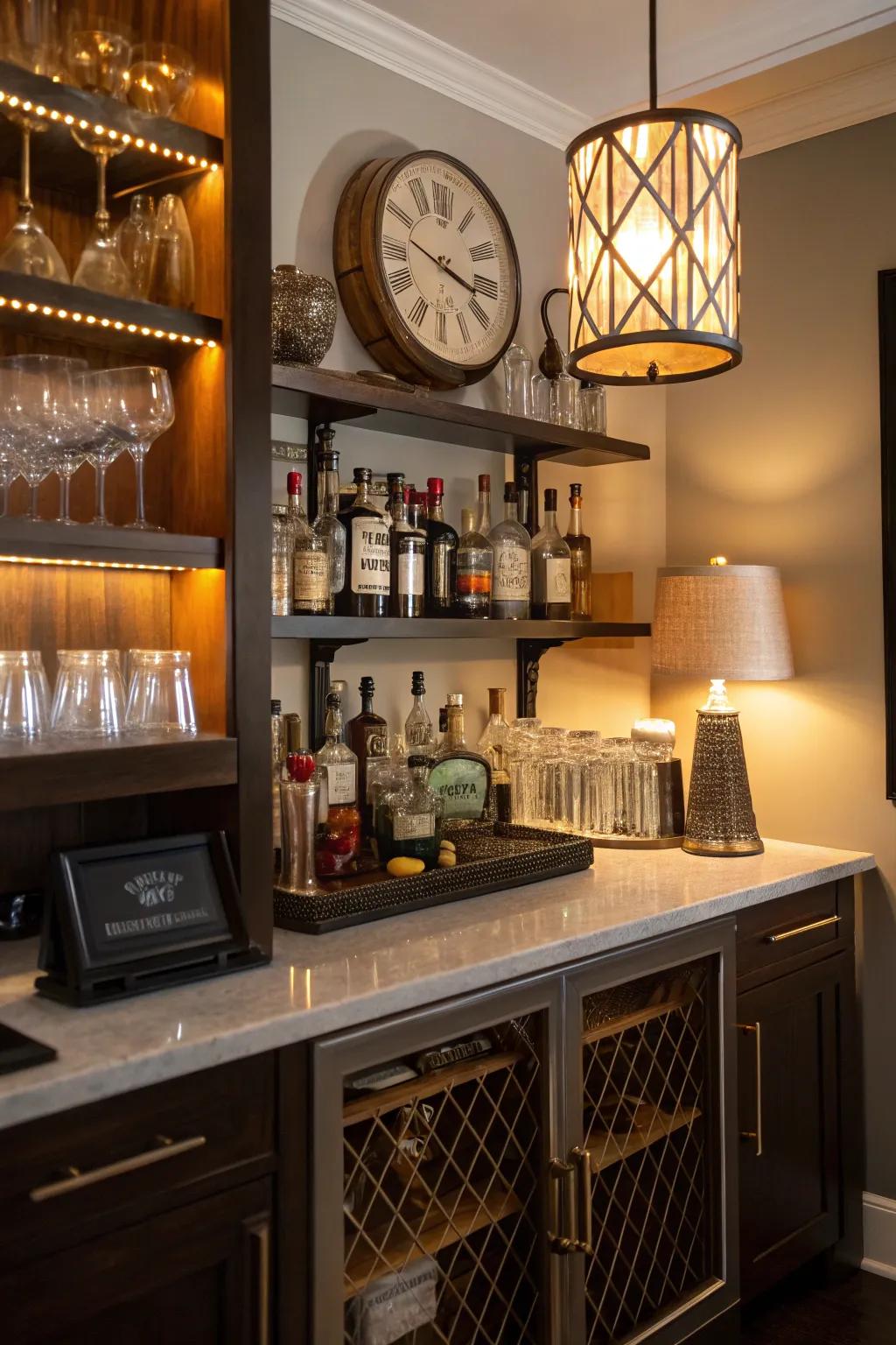 Accent lighting can highlight your bar's best features.