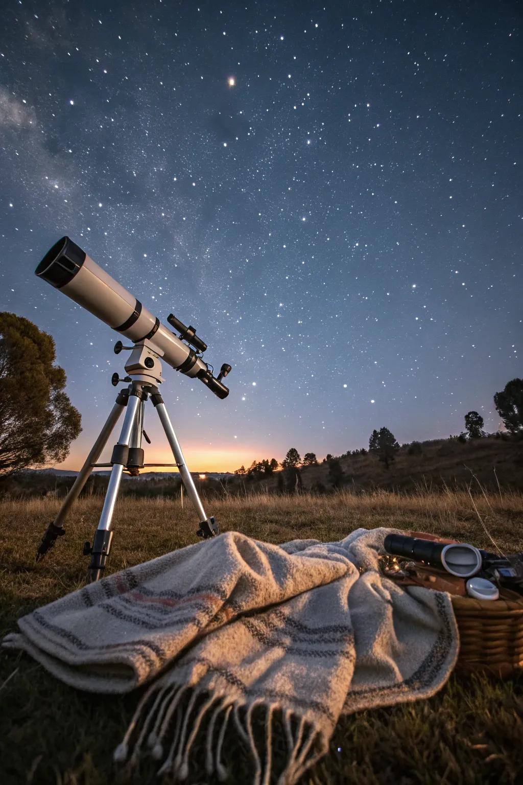 Experience the night sky with a stargazing setup.