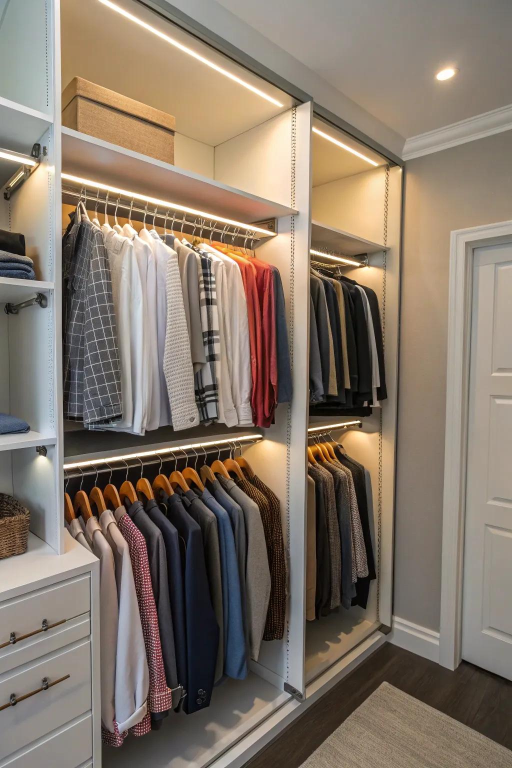 A seasonal rotation system ensures your closet stays organized all year.