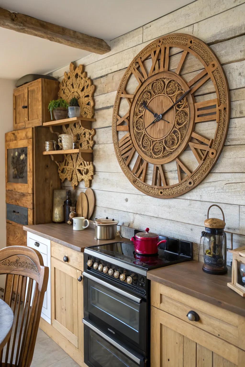 Keep time stylishly with a creative wooden clock.