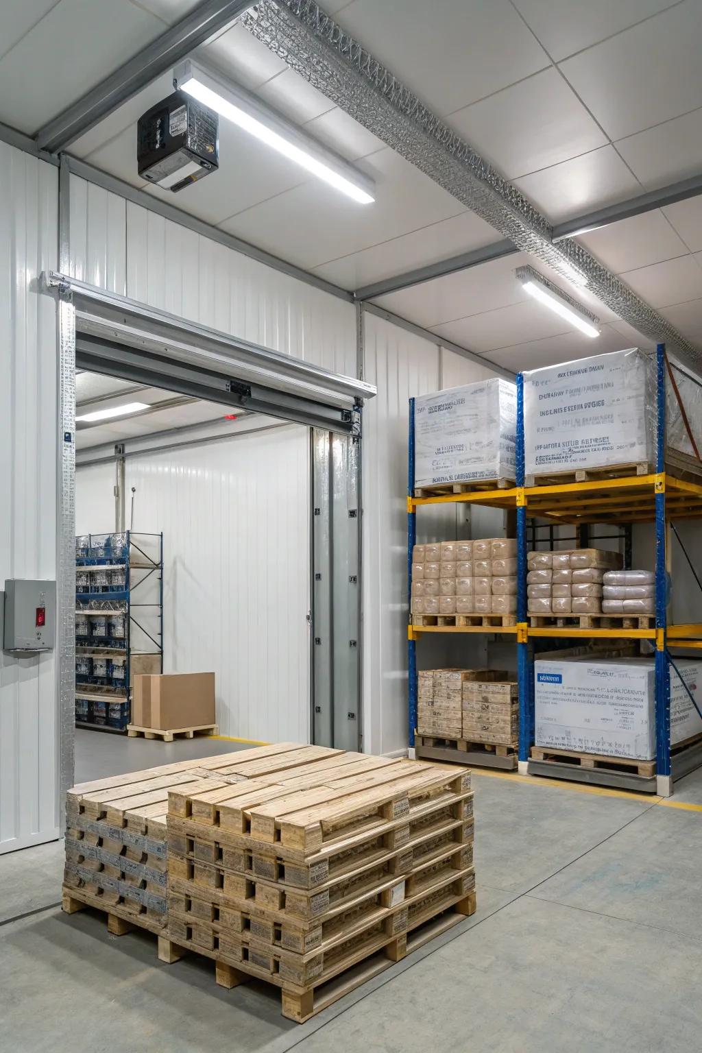 Pallets help improve airflow and protect items from moisture.