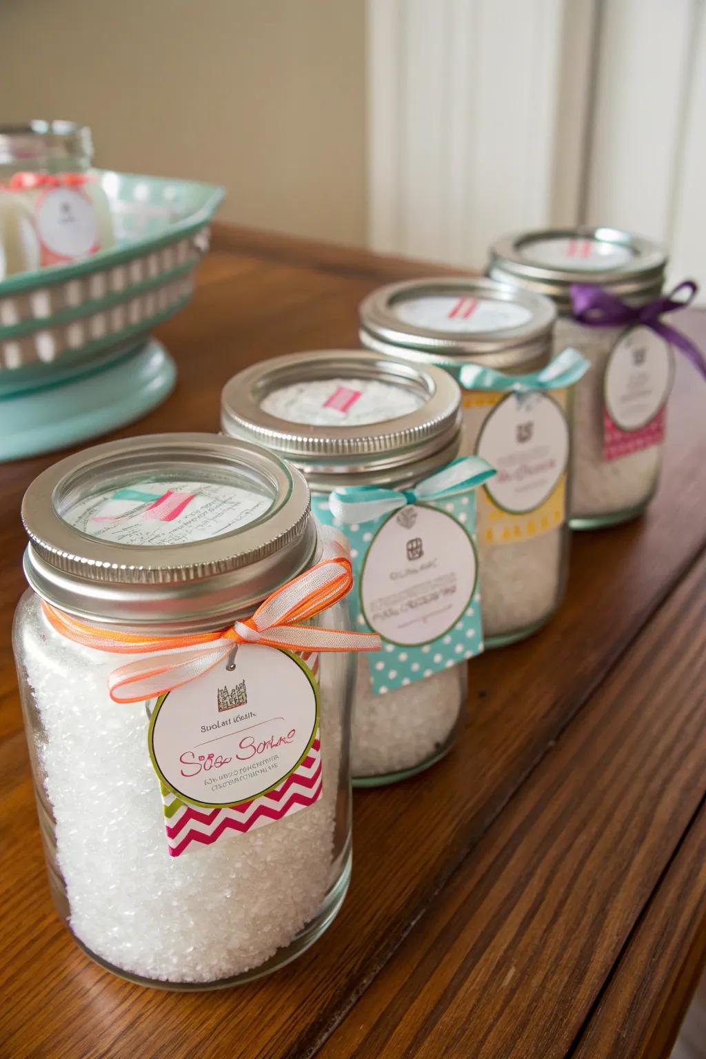 Personalized jars offer a custom touch to Epsom salt storage