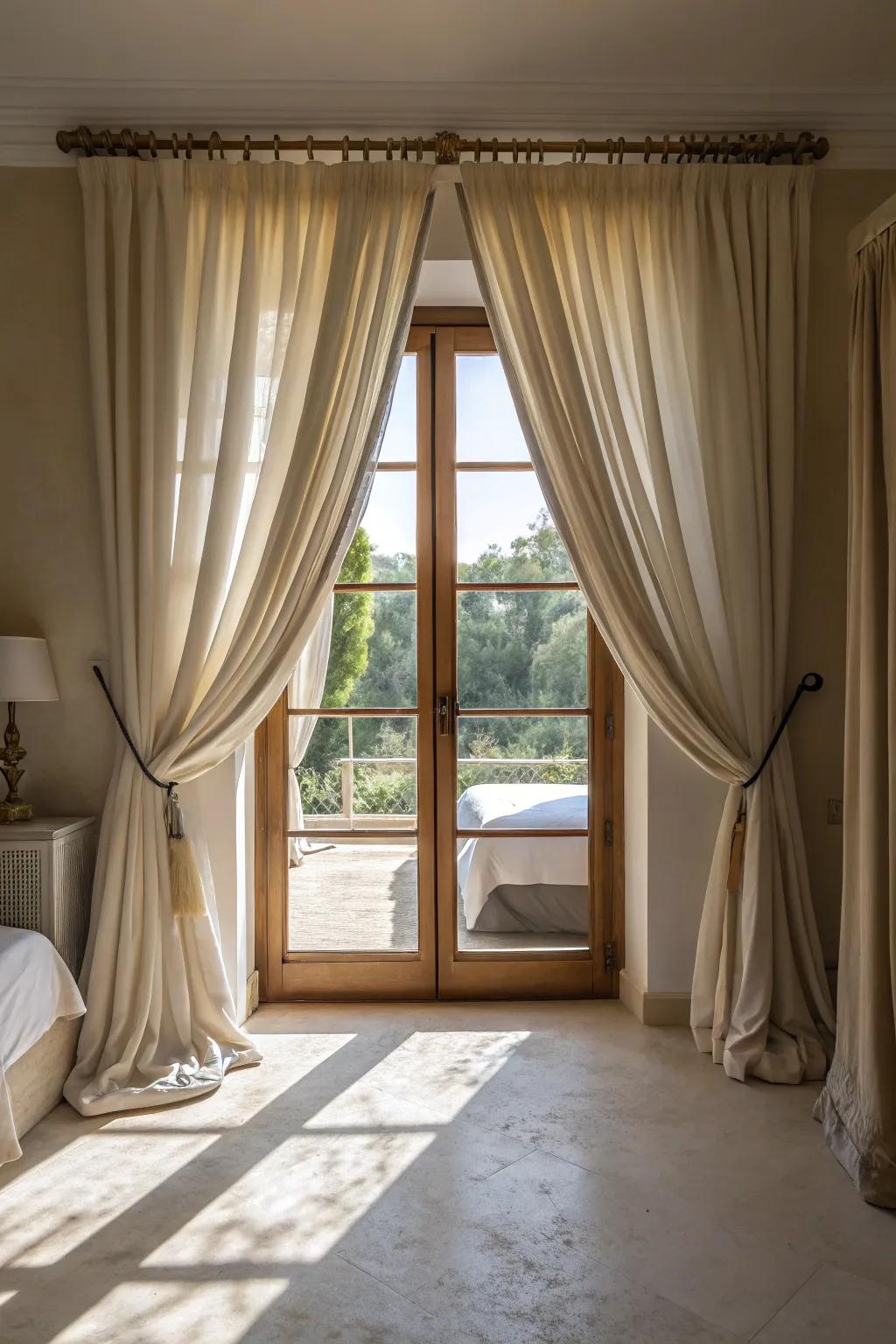 Ensure complete privacy and light control with wrap-around curtain rods.