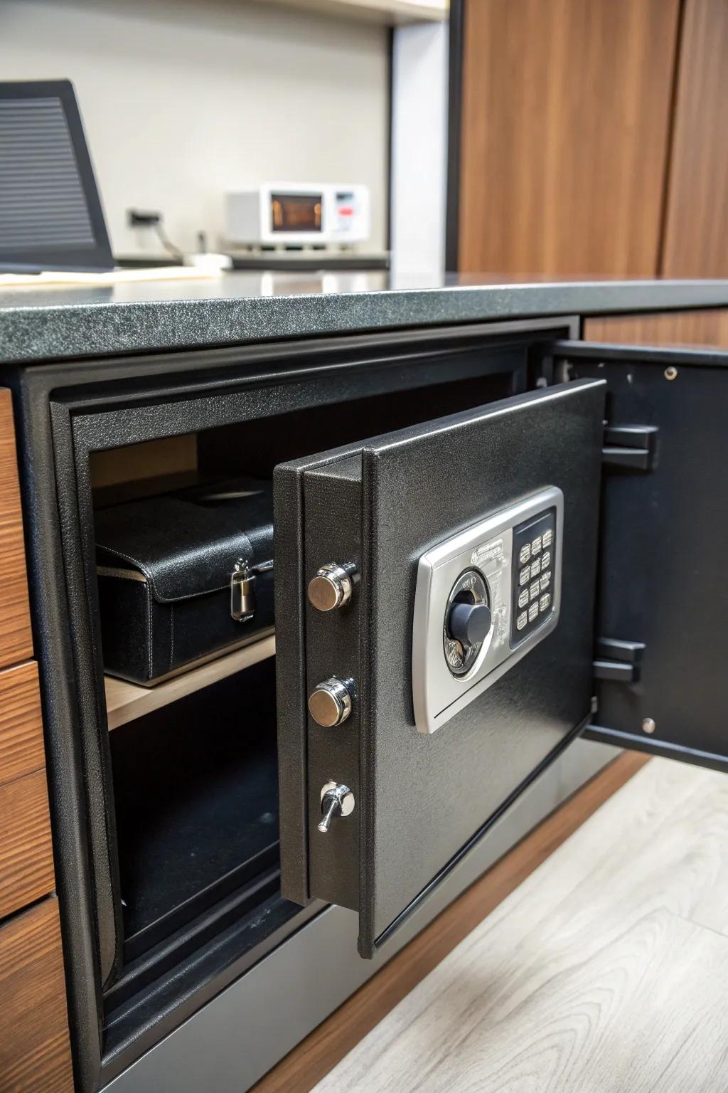 A lock box provides security for valuable or sensitive items.