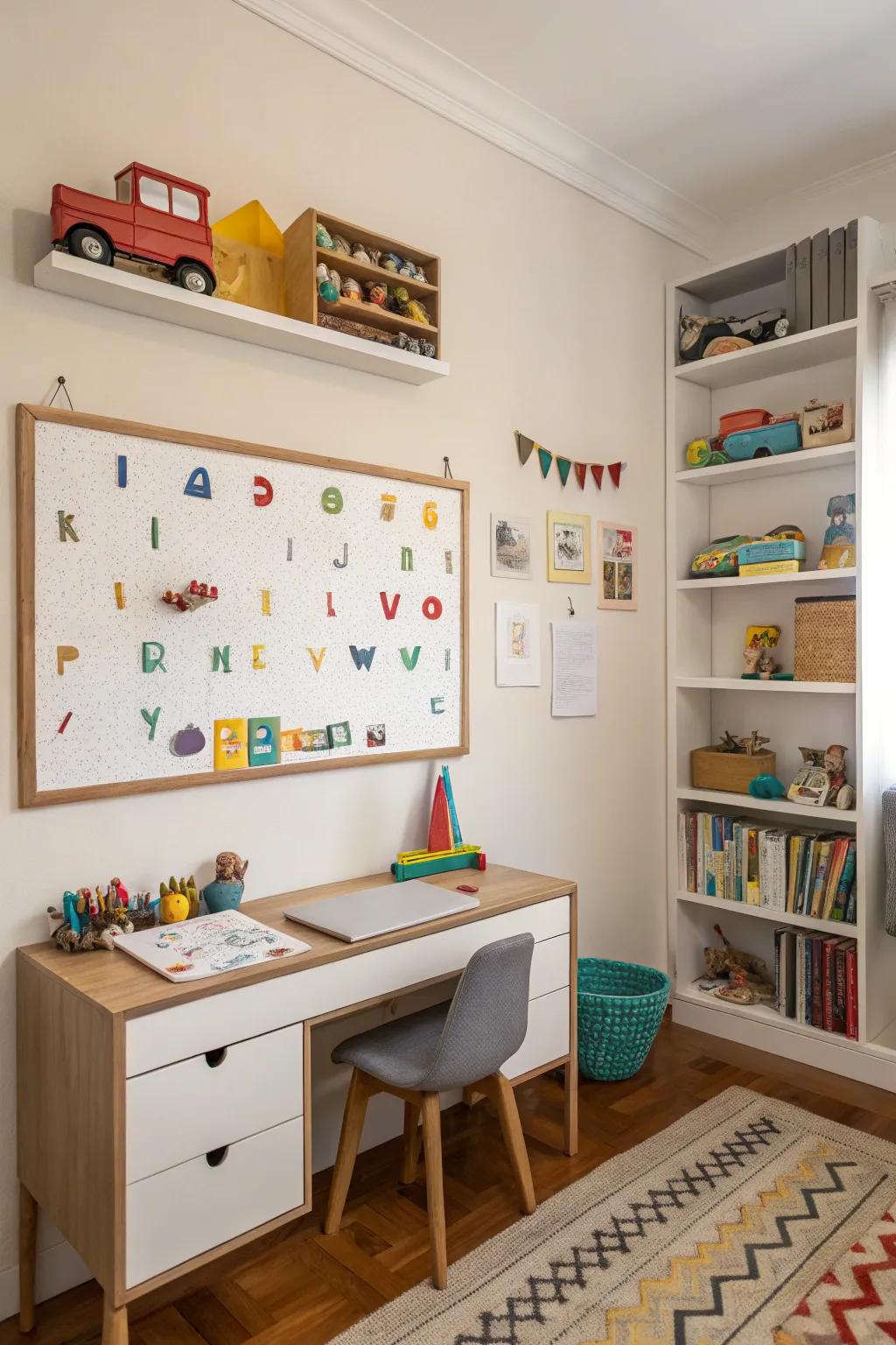 Magnetic boards offer a creative way to organize small items.