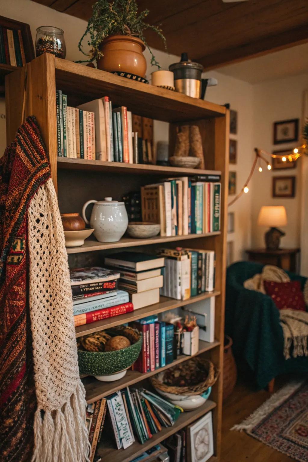 Personal touches make bookshelf decor uniquely yours.