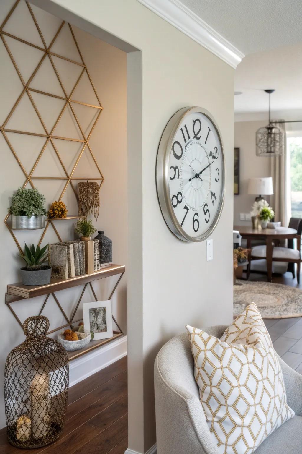 Keep time with a stylish geometric wall clock.