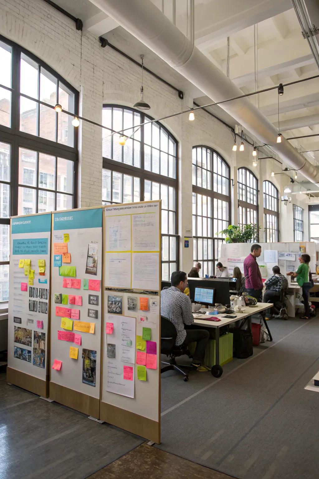 Community boards fostering communication in the office.