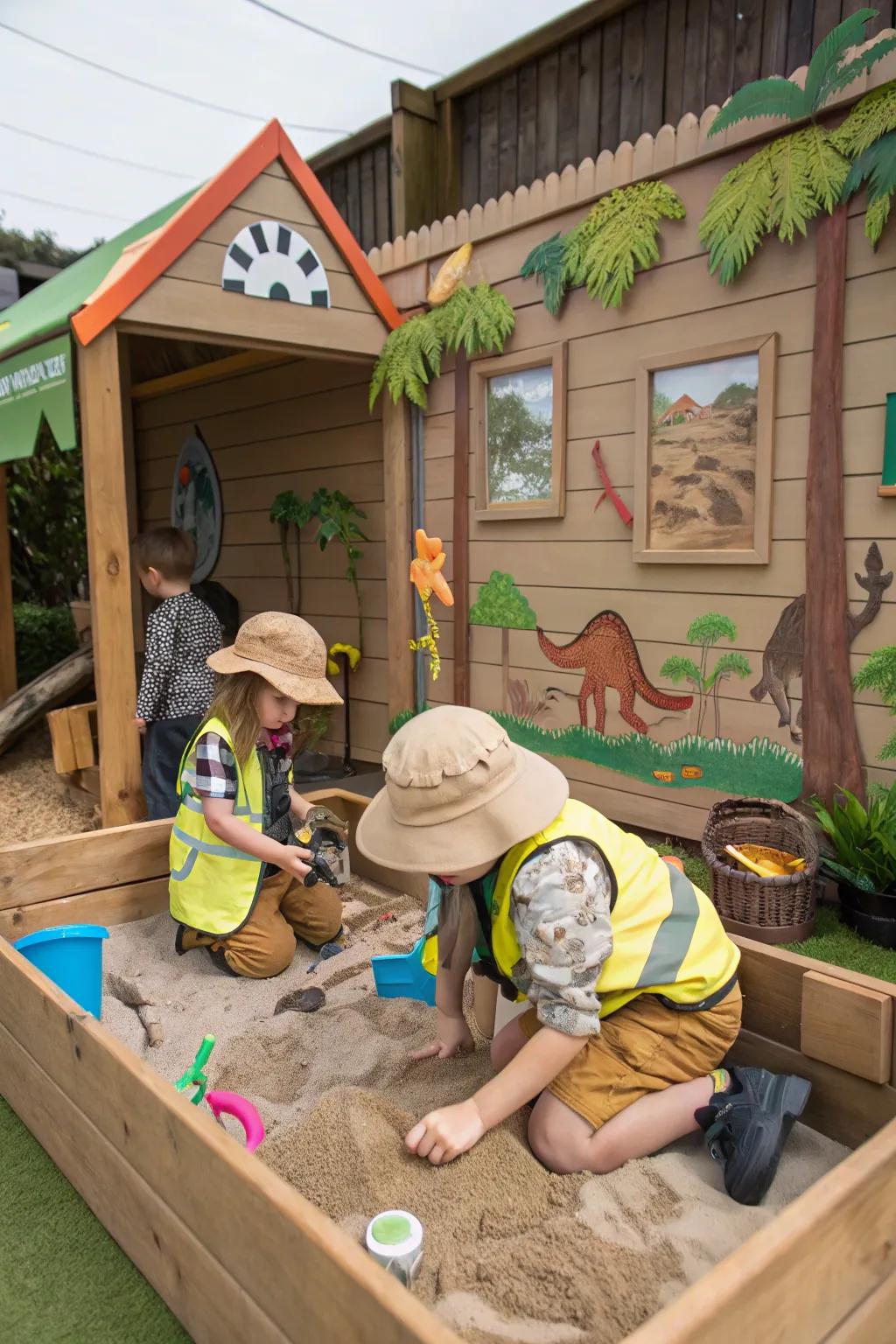 A dinosaur explorer's playhouse for prehistoric and adventurous play.