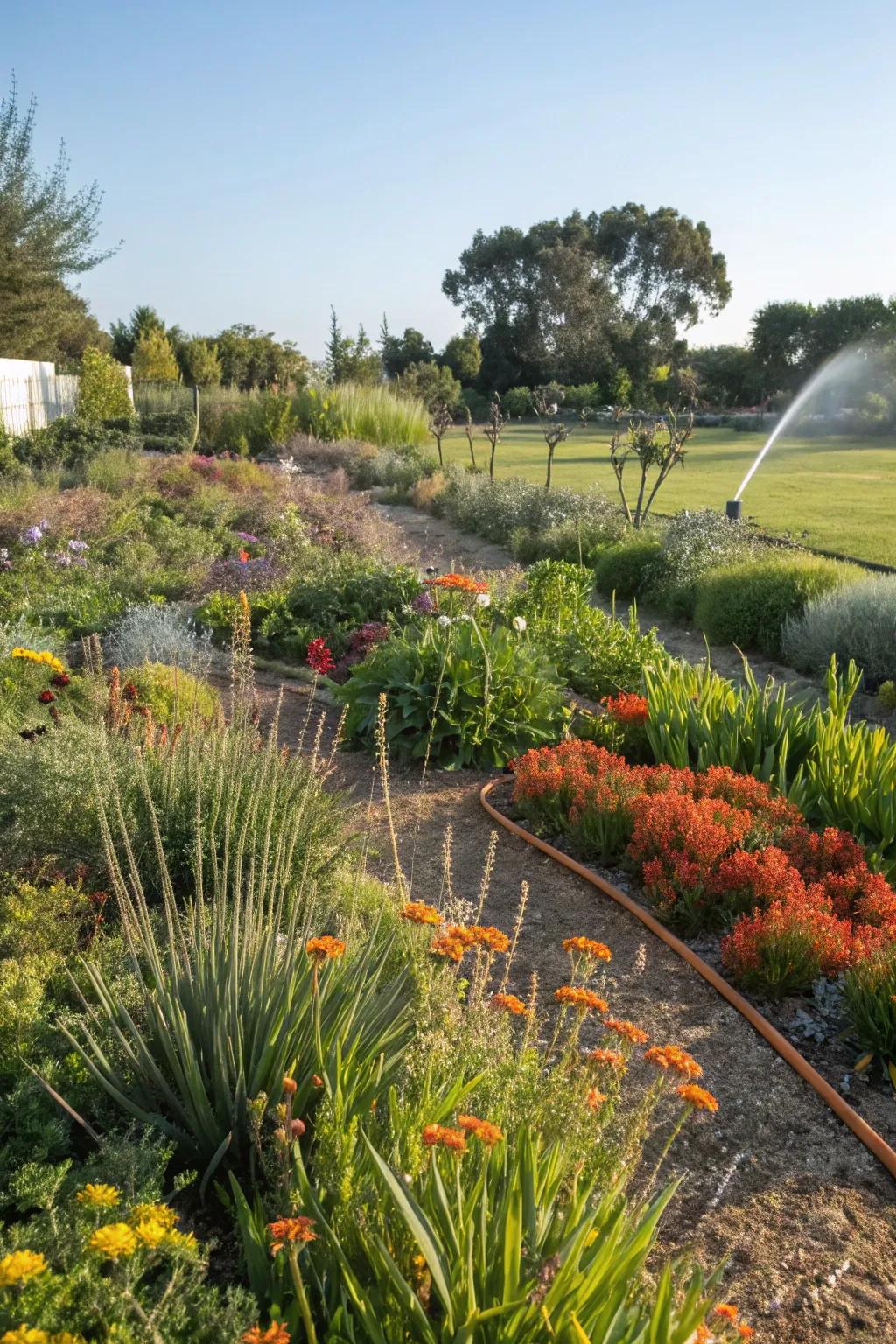 Waterwise plants ensure a lush garden with minimal irrigation.