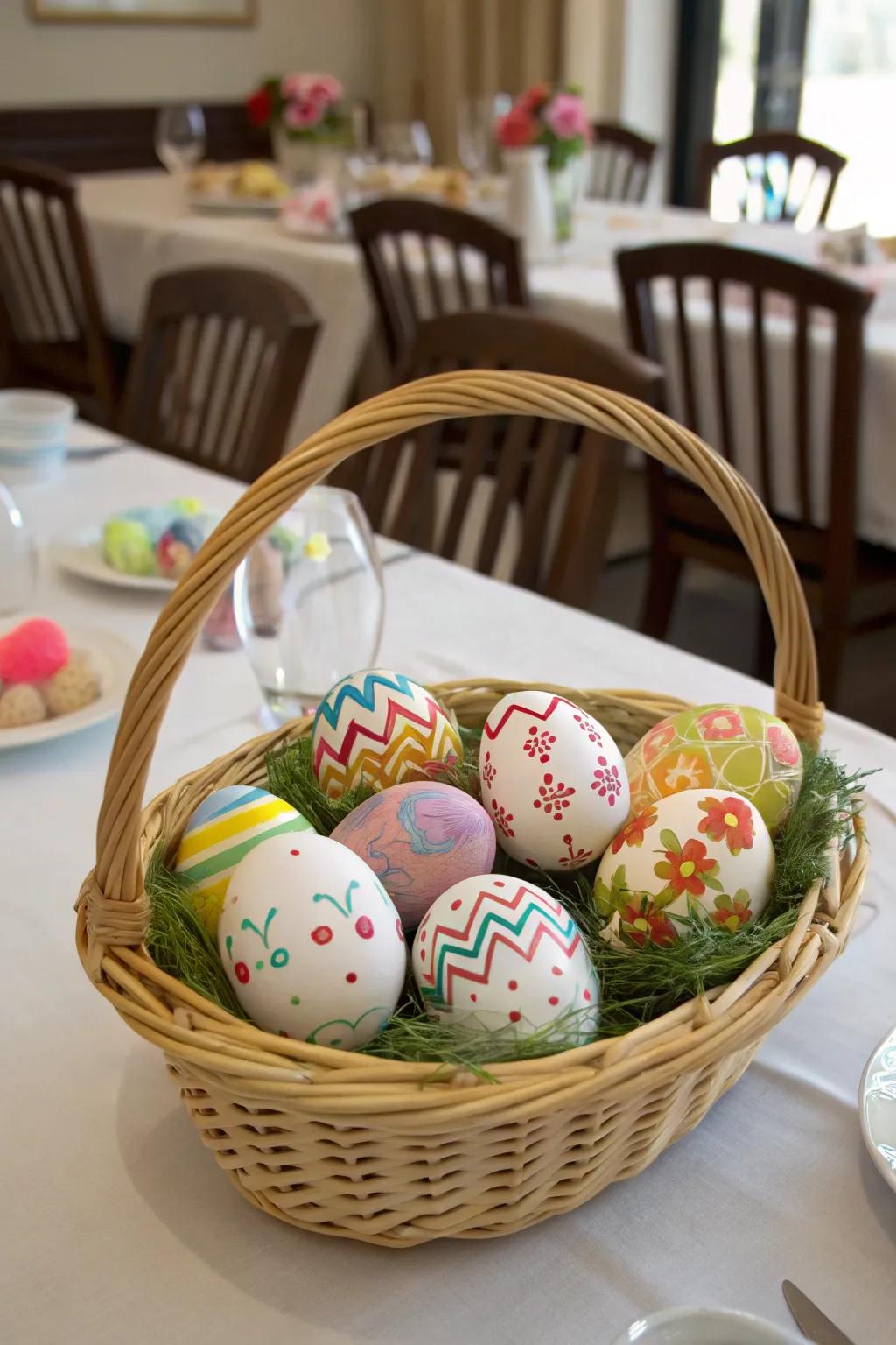 Celebrate spring with vibrant puffy paint egg decorations.