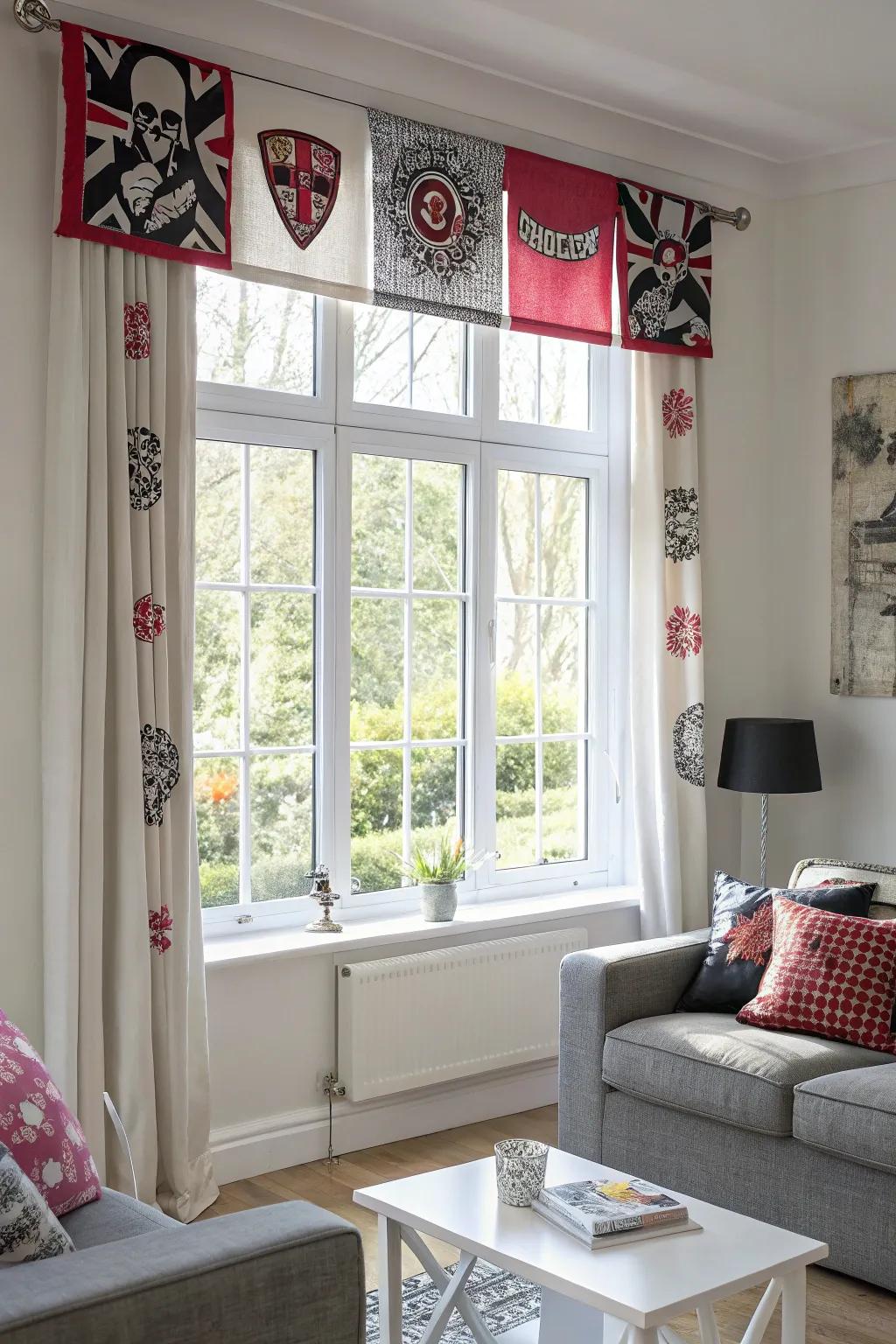 Add character to your windows with patch-embellished valances.