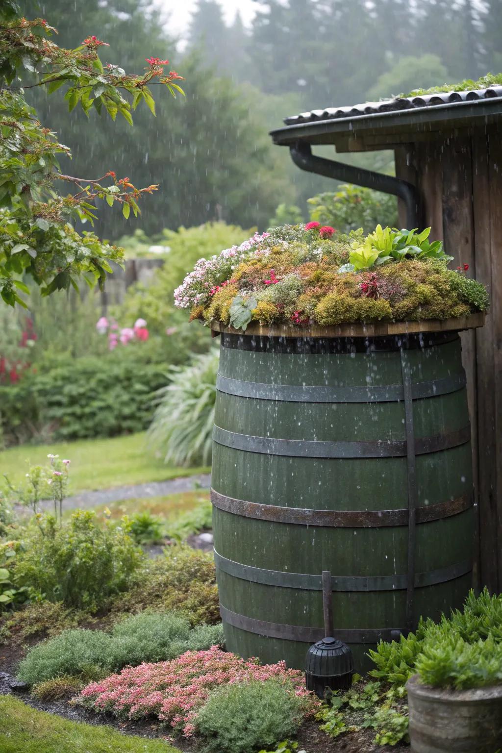 Living roof covers turn your rain barrel into a verdant mini ecosystem.