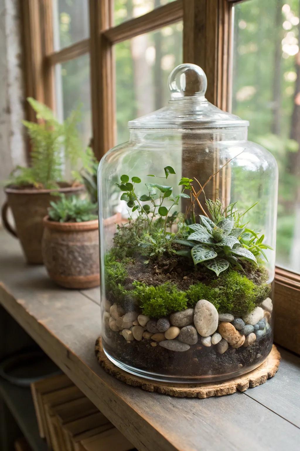 Explore ecosystems with a DIY terrarium project.