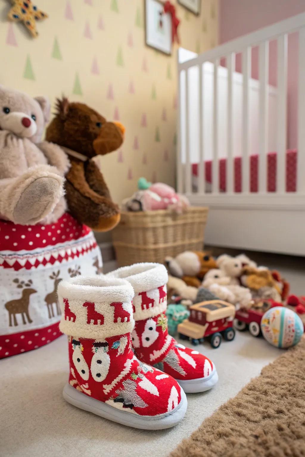 Celebrate baby’s first Christmas with Santa boots.