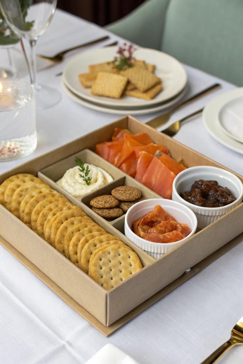 Indulge in luxury with this exquisite gourmet snack box.